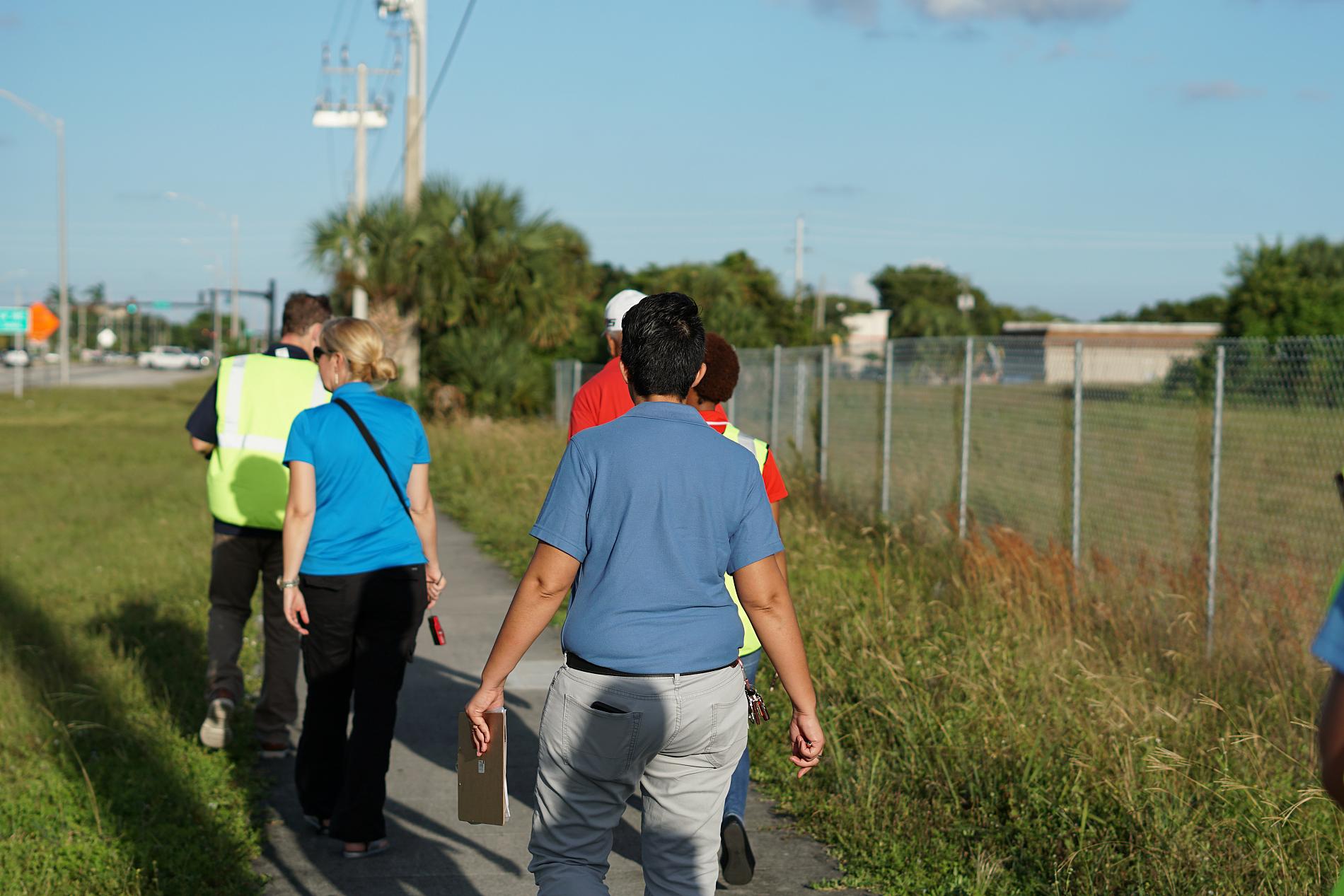 Group Walking along corridor