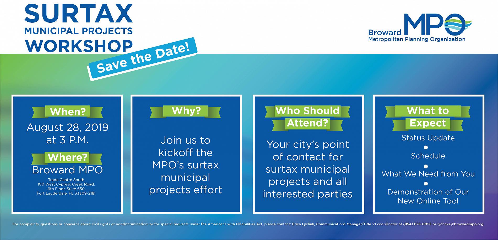 Surtax Municipal Projects Workshop Flyer